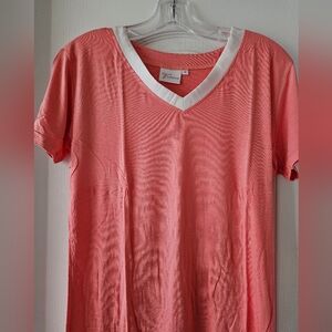 Womens 3-set Bamboo PJ set, in coral.